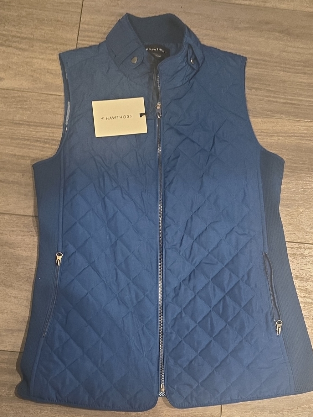 41 Hawthorn Quilted Deep Blue Sleeveless Vest